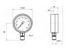 Gauge, indicator, analog, F100 x 45mm, 0 до 20 kg/cm2 (0 - 300 Ib/in2) - 2 - Vikiwat Gauge, indicator, analog, F100 x 45mm, 0 до 20 kg/cm2 (0 - 300 Ib/in2) - 2