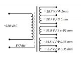 Autotransformer, shielded, 220VAC / 2x18.7V + 35.8V + 34.5V + 2.2V, 60VA UNITRA B-4247-174-4 - 2 - Vikiwat Autotransformer, shielded, 220VAC / 2x18.7V + 35.8V + 34.5V + 2.2V, 60VA UNITRA B-4247-174-4 - 2