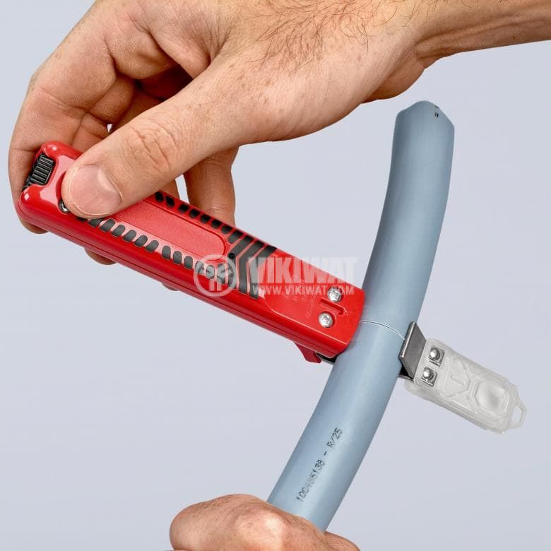 Нож за цепене на изолации,за кабели ф8-28mm, предпазна капачка, регулируем, Knipex,3 - 3
