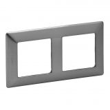 Frame, Legrand, Valena Life, 2-gang, color stainless steel, 754152