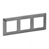 Frame, Legrand, Valena Life, 3-gang, color stainless steel, 754153