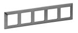 Frame, Legrand, Valena Life, 5-gang, color stainless steel, 754155