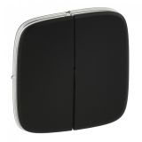 Cover for 2-gang switch, Legrand, Valena Allure, color black, 755028
