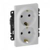 Double power socket, 16A, 250VAC, white, for built-in, schuko, 753126