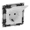 Single power socket, 16A, 250VAC, white, for built-in, schuko, IP44, 753119