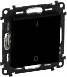 Double pole switch, 16A, 250VAC, black, for built-in, 756322