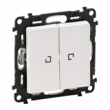 2-gang one-way switch, built-in, 10A, 250VAC, white, with LED, 752128