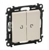2-gang one-way switch, built-in, 10A, 250VAC, cream, with LED, 752228
