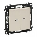 2-gang one-way switch, built-in, 10A, 250VAC, cream, with LED, 752228