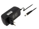 Adapter, 24VDC, 1A, 24W, 90~264VAC, 5.5x2.5mm, switched-mode, CLW-2424-W2E-EB25