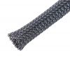 Polyester braided sleeve, diameter 7-15 mm, black, Helagaine HEGP10-PET-BK, HellermannTyton, 170-11000 - 1
