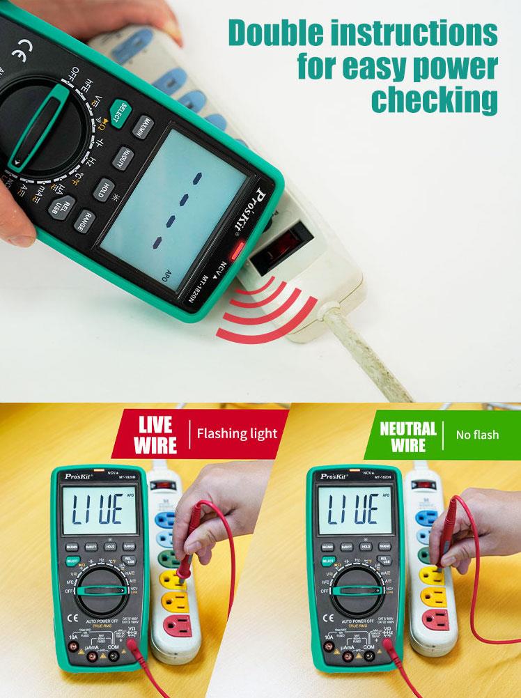 Multiset MT-1820N with USB, True RMS, Vdc, Vac, Adc, Aac, Ohm, F,Hz, °C, PRO'S KIT