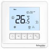 Room thermostat TC903-3A2L, 100~240VAC, 0~35°C, LCD display, for 2-tube systems, Schneider Electric