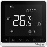 Стаен термостат TC907-3A2L, 100~240VAC, 0~35°C, LCD сензорен дисплей, за 2-тръбни системи, Schneider Electric