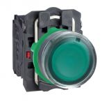 Panel Button switch, 3A/240VAC, XB5AW33M5, green, ф22mm, LED, IP65