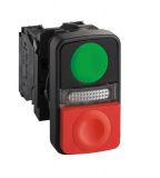 Panel Button switch, 3A/240VAC, XB5AW73731M5, red/green, ф22mm, LED, IP66