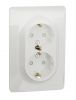 Double socket outlet, 16A, 250VAC, white, for built-in, schuko, New Unica, NU206718 
