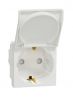 Single socket outlet, 16A, 250VAC, white, for built-in, schuko, New Unica, NU303718TA 
