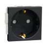Single socket outlet, 16A, 250VAC, anthracite, for built-in, schuko, New Unica, NU303754

