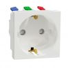 Single socket outlet, 16A, 250VAC, white, for built-in, schuko, New Unica, NU305718
