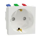 Single socket outlet, 16A, 250VAC, white, for built-in, schuko, New Unica, NU305718