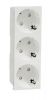 Triple socket outlet, 16A, 250VAC, white, for built-in, schuko, New Unica, NU307618 
