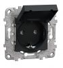 Single socket outlet, 16A, 250VAC, anthracite, for built-in, schuko, New Unica, IP44, NU508254 
