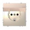 Single socket outlet, 16A, 250VAC, champagne, for built-in, schuko, System M, IP44, MTN2314-6051
