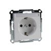 Single socket outlet, 16A, 250VAC, white, for built-in, schuko, label holder, Merten, MTN2302-0325
