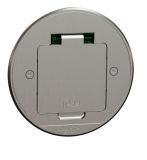 Floor single socket outlet, rounded, gray, for built-in, schuko, INS52100, Unica System+, INS52101