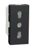 Single power socket, 16A, 250VAC, anthracite, for built-in, italian standard, New Unica, NU302354
