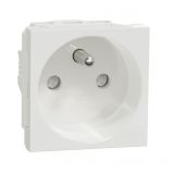 Single socket outlet, 16A, 250VAC, white, for built-in, french standard, NU303918E