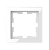 Рамка, едно гнездо, кристално бял, Merten, Schneider Electric, MTN4010-6520