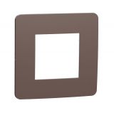 Frame, 1-gang, color chocolate/black, New Unica, Schneider Electric, NU280217