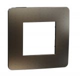 Frame, 1-gang, color dark aluminium/black, New Unica, Schneider Electric, NU280253M