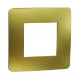Frame, 1-gang, color gold/white, New Unica, Schneider Electric, NU280259M
