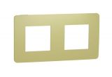Frame, 2-gang, color light green/cream, New Unica, Schneider Electric, NU280412