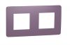 Frame, 2-gang, color purple/white, New Unica, Schneider Electric, NU280414
