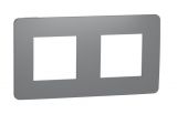 Frame, 2-gang, color dark gray/white, New Unica, Schneider Electric, NU280421