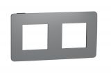 Frame, 2-gang, color dark gray/black, New Unica, Schneider Electric, NU280422