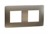Frame, 2-gang, color bronze/white, New Unica, Schneider Electric, NU280450M