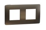 Frame, 2-gang, color dark aluminium/black, New Unica, Schneider Electric, NU280453M