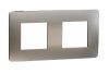 Frame, 2-gang, color light aluminium/black, New Unica, Schneider Electric, NU280456M
