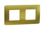Frame, 2-gang, color gold/white, New Unica, Schneider Electric, NU280459M
