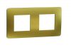 Frame, 2-gang, color gold/cream, New Unica, Schneider Electric, NU280460M
