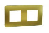 Frame, 2-gang, color gold/cream, New Unica, Schneider Electric, NU280460M