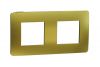 Frame, 2-gang, color gold/black, New Unica, Schneider Electric, NU280462M
