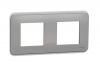 Frame, 2-gang, color aluminium, New Unica, Schneider Electric, NU400430
