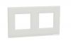 Frame, 2-gang, color white glass, New Unica, Schneider Electric, NU600485
