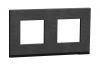 Frame, 2-gang, color black slate, New Unica, Schneider Electric, NU600487
